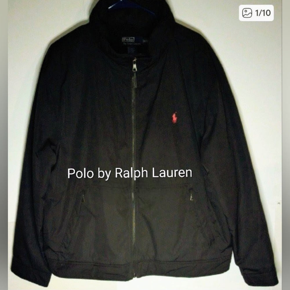POLO BY RALPH LAUREN MEN'S XXL BLACK JACKET WITH HOOD